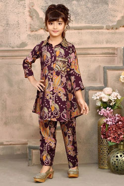 beautiful trending Dress Winter Friendly Kids Girls Co Ords Sets 1955