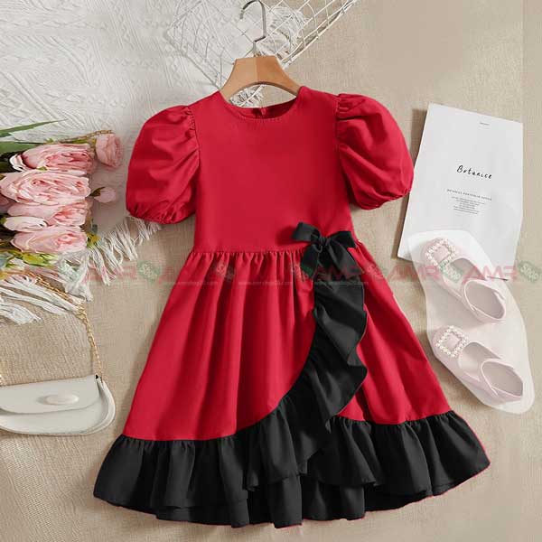 Exclusive stylish Baby Girls Frock Dubai Charry Girls Jama Maroon 202
