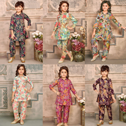 beautiful trending Dress Winter Friendly Kids Girls 6 Piece Combo Co Ords Sets 1950